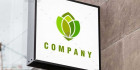 فایل لایه باز لوگو برگ های سبز