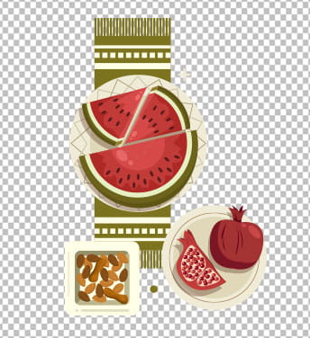 وکتور انار و هندوانه یلدا